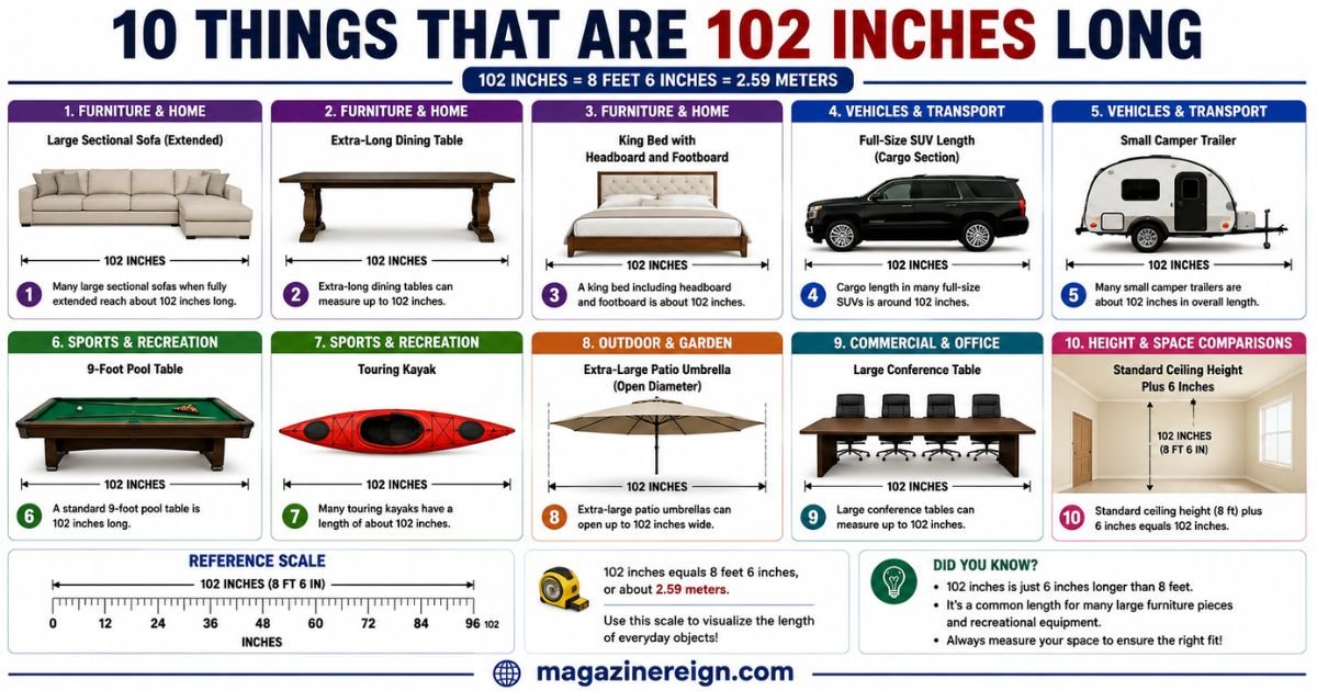 10 Common Things That Are 102 Inches Long