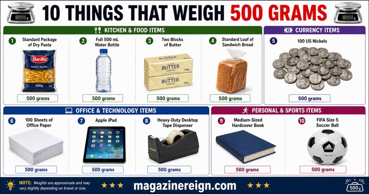 10 Common Things That Weigh 500 Grams