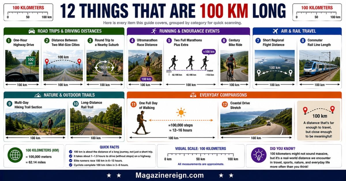12 Common Things That Are 100 Km Long (With Everyday Examples)