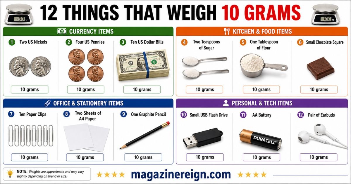 12 Common Things That Weigh 10 Grams