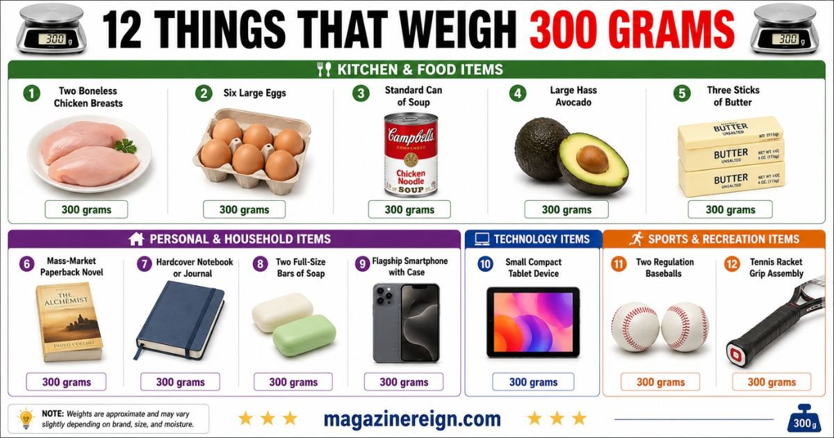 12 Common Things That Weigh 300 Grams