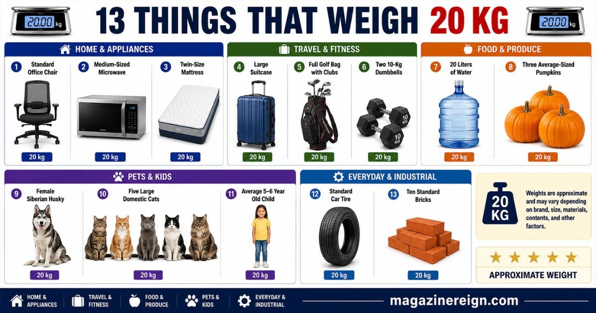 13 Common Things That Weigh 20 Kg
