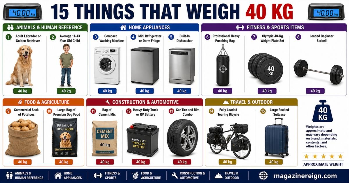 15 Common Things That Weigh 40 Kg