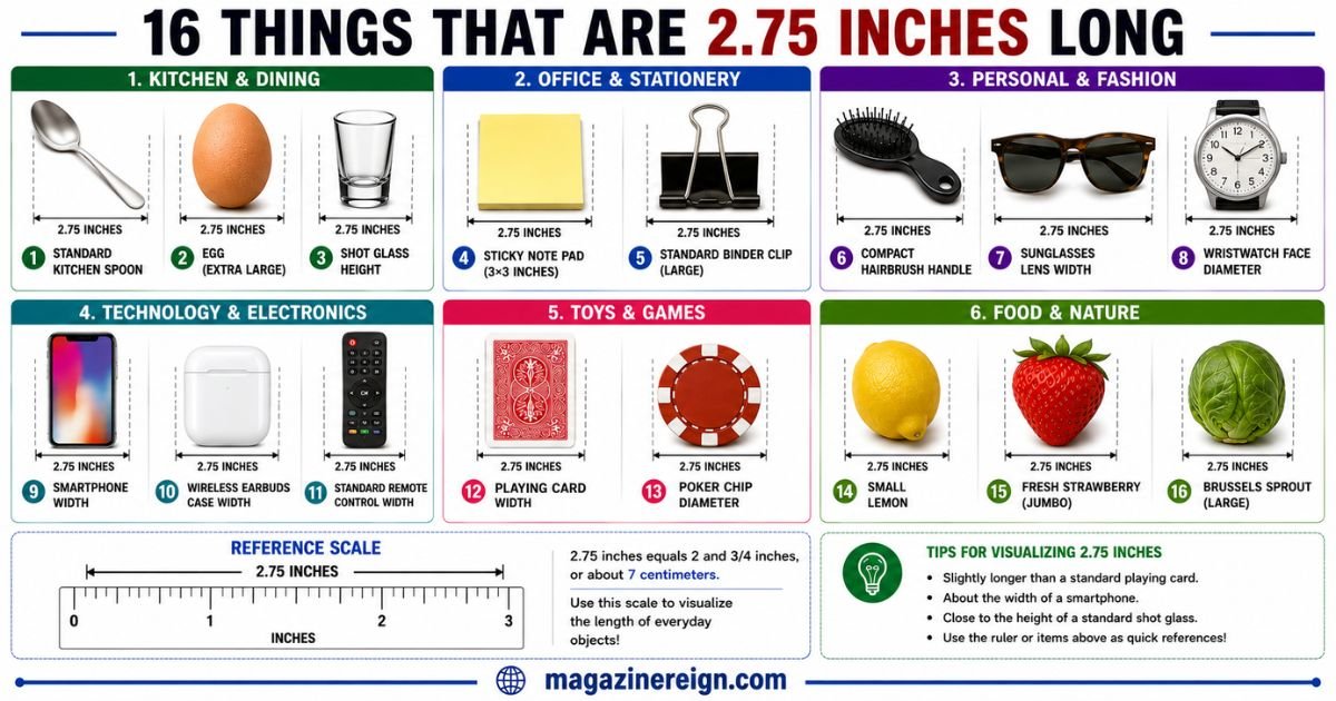 16 Common Things That Are 2.75 Inches Long
