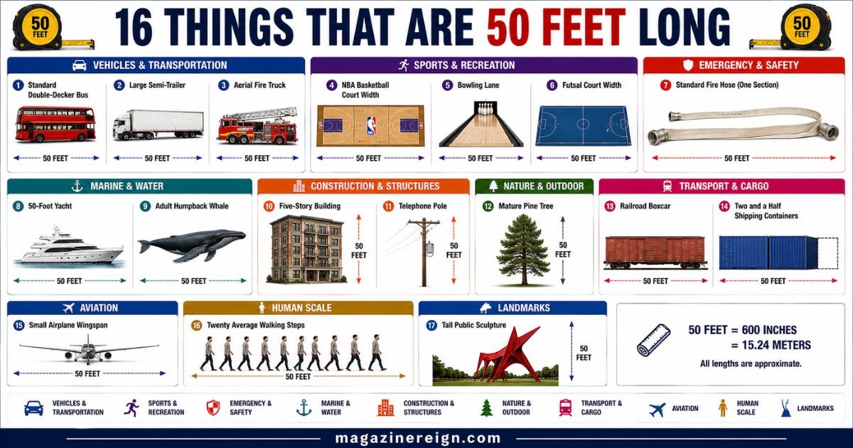 16 Common Things That Are 50 Feet Long