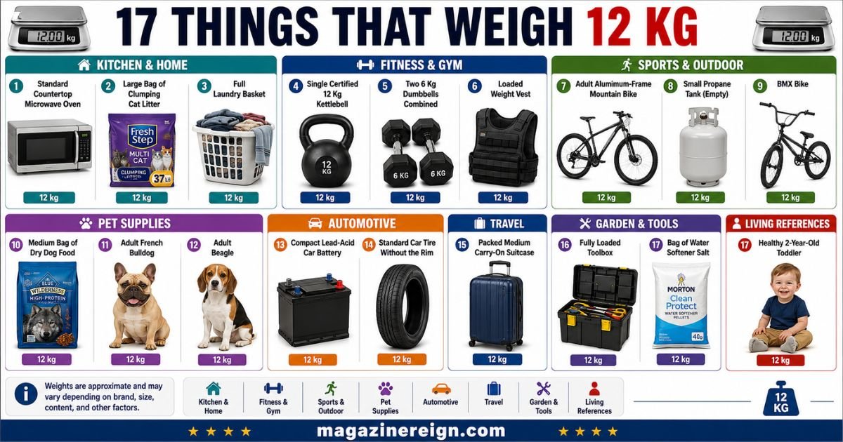 17 Common Things That Weigh 12 Kg