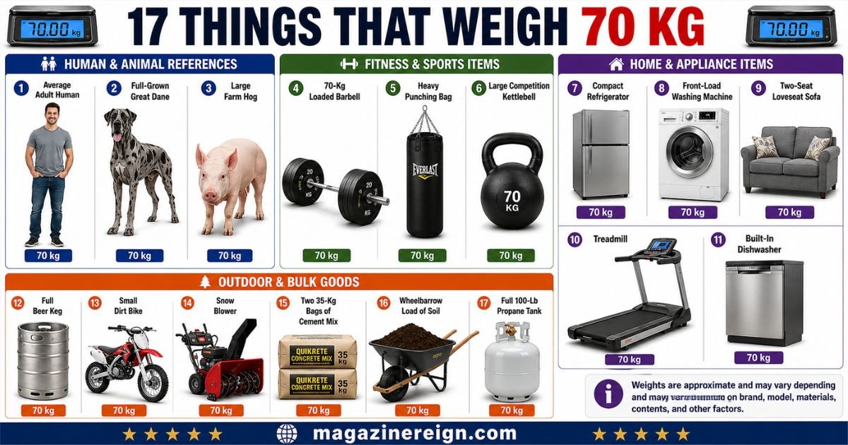 17 Common Things That Weigh 70 Kg
