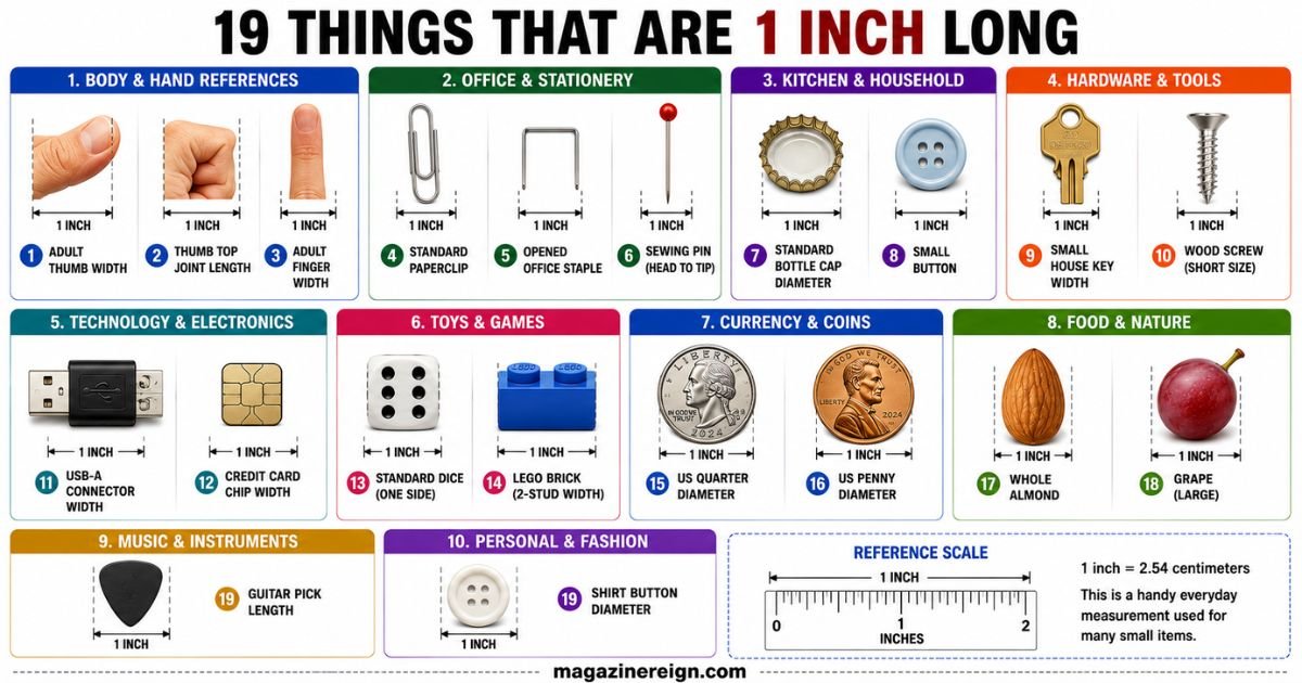 19 Common Things That Are 1 Inch Long 