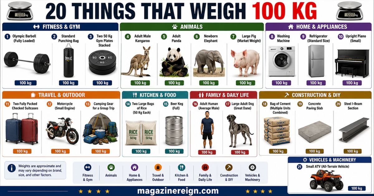 20 Common Things That Weigh 100 Kg
