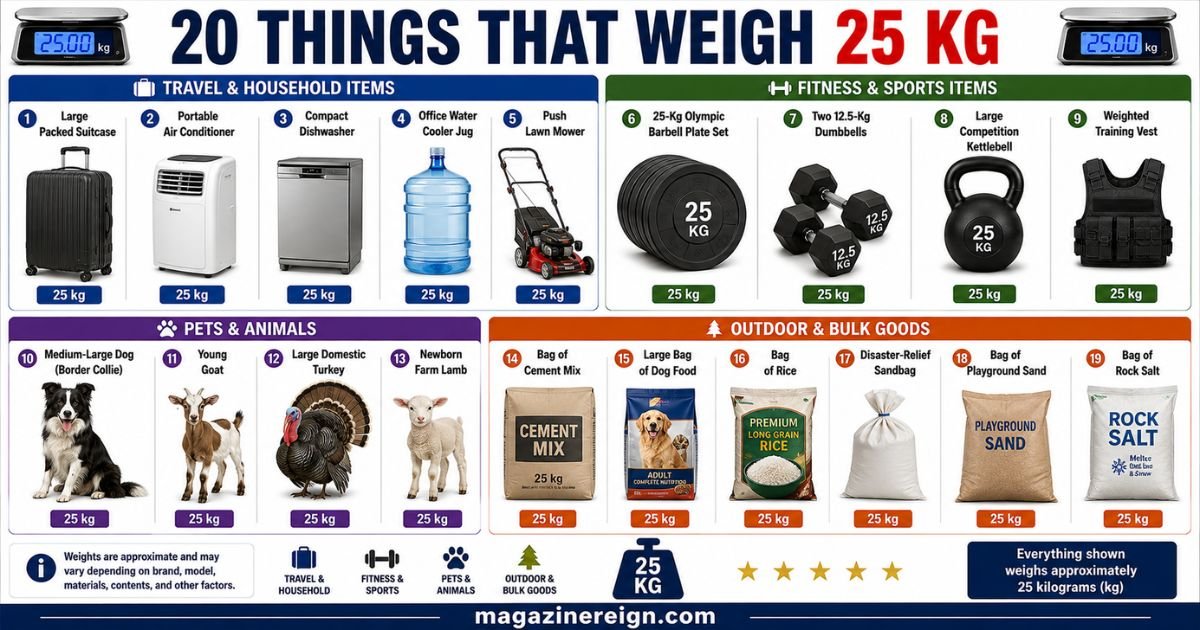 20 Common Things That Weigh 25 Kg
