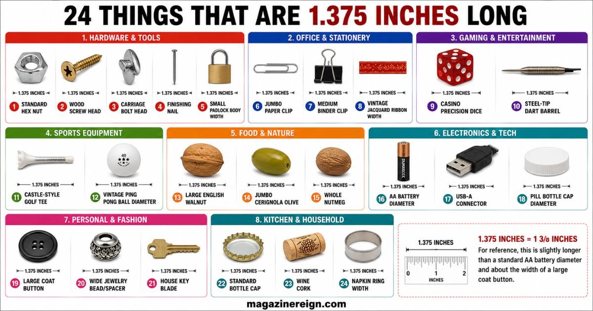 24 Common Things That Are 1.375 Inches Long