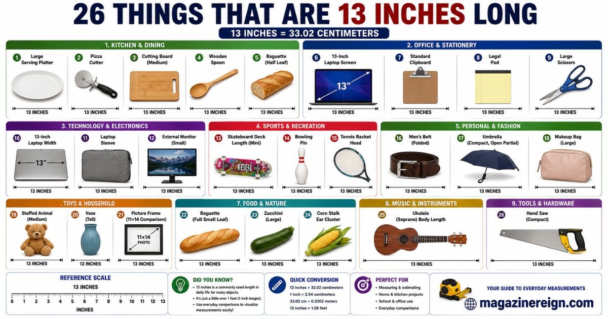 26 Common Things That Are 13 Inches Long