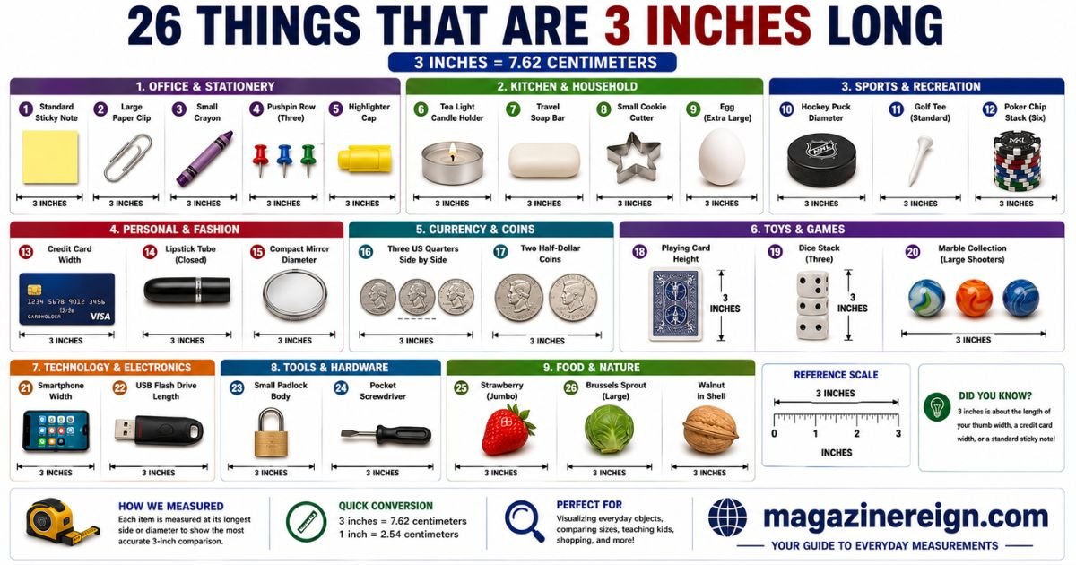 26 Common Things That Are 3 Inches Long