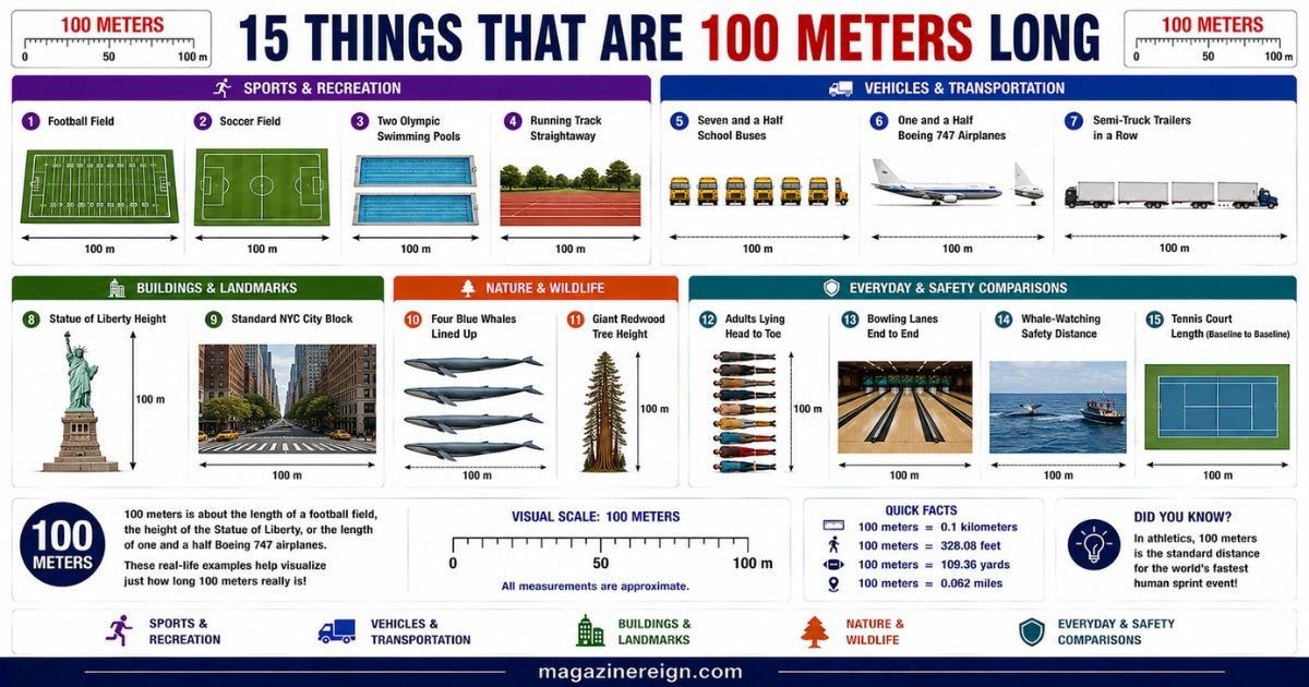 How Long Is 100 Meters 15 Common Things That Are 100 Meters Long