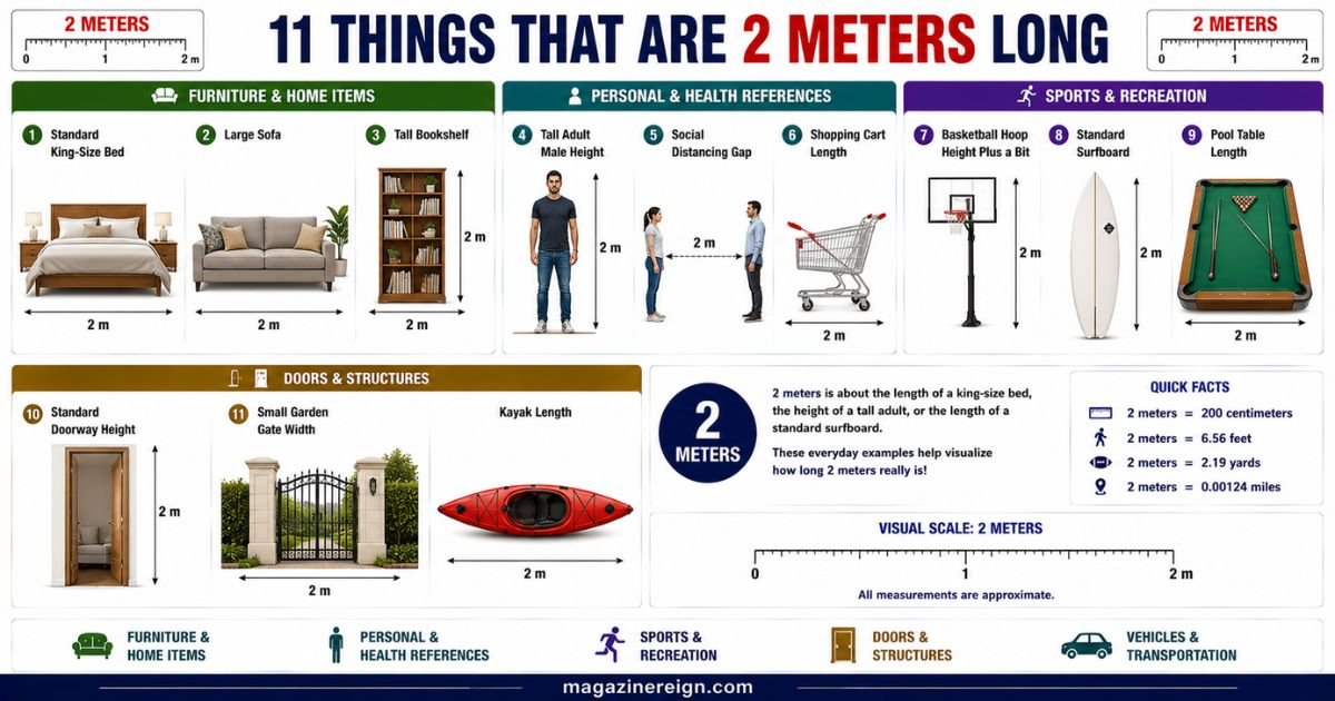 How Long Is 2 Meters 11 Common Things That Are 2 Meters Long