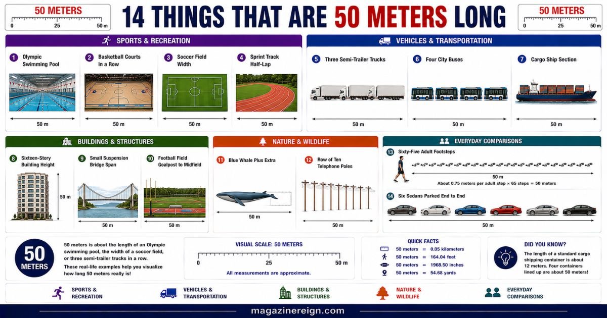 How Long Is 50 Meters 14 Common Things That Are 50 Meters Long